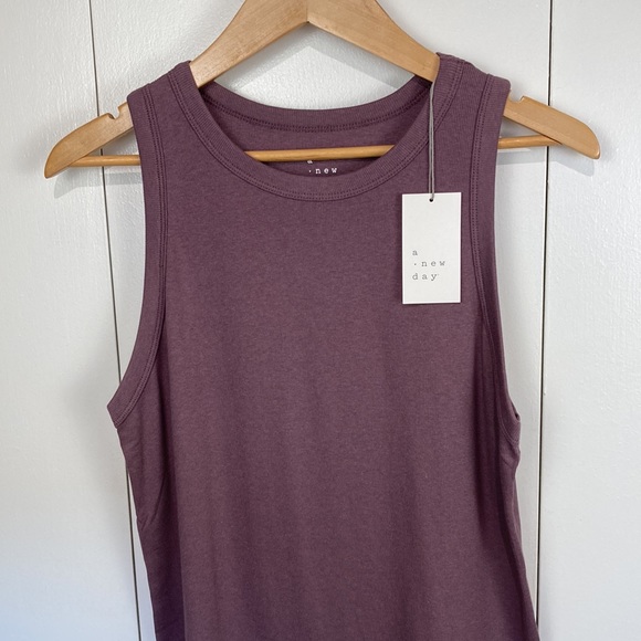 a new day Dark Purple Tank Top Shirt Size 1X Rib Knit - Picture 2 of 6
